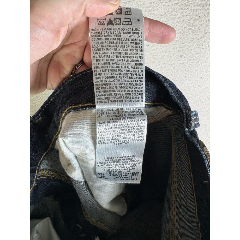 Levis 514 Jeans Mens 34x32 Blue Slim Straight Side Zip Pocket Moto Riding Dark - Picture 14 of 16